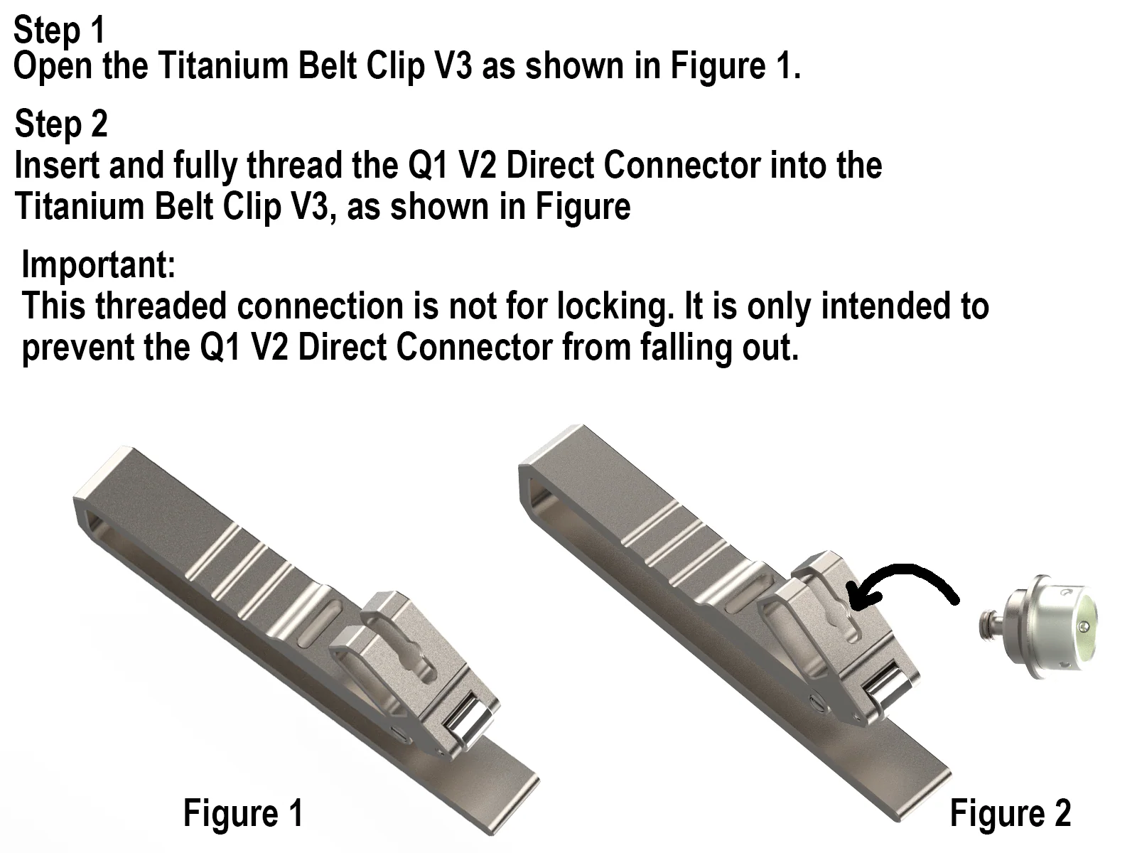 Q1 V2 Titanium Belt Clip V3 Direct Connector - Image 3